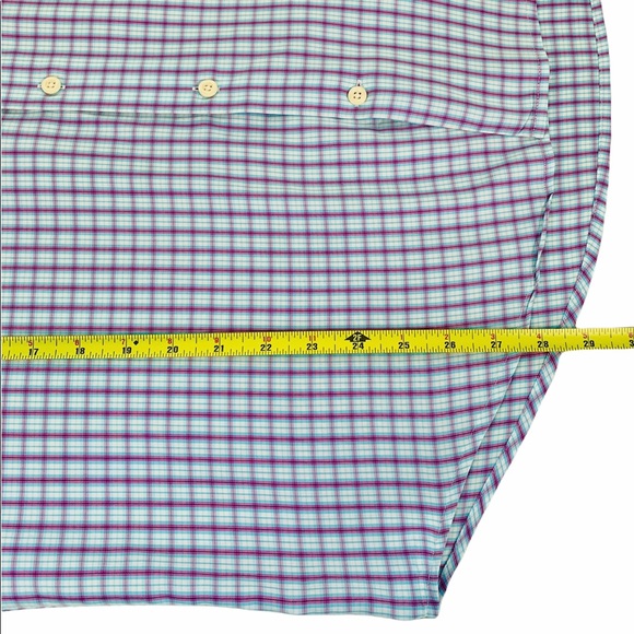 PETER MILLAR Men’s Large Short Sleeve Shirt Plaid Crown Soft - Picture 10 of 11